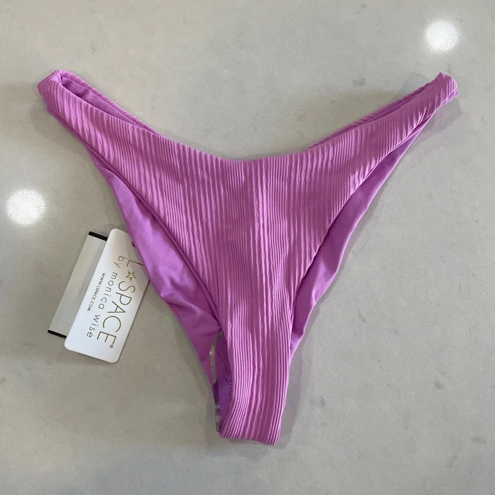L*Space Purple Cabana Ribbed V-Wire Bikini | NWT Size M